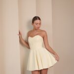 שמלת ערב מיני ונוס צהוב בננה 4 שמלת ערב מיני ונוס צהוב בננה 4