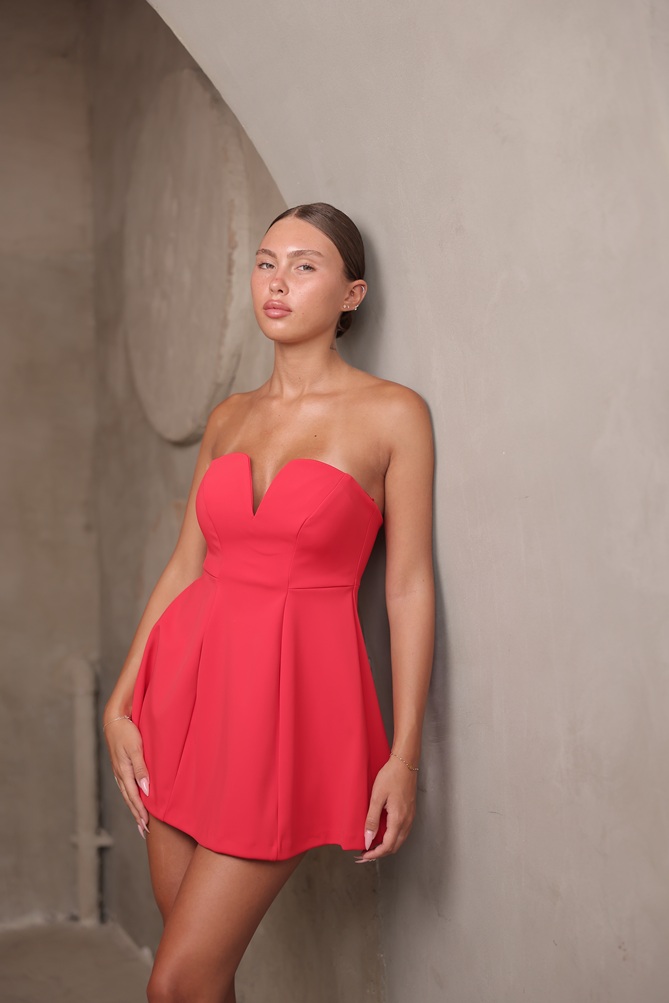 שמלת ערב מיני סאן אדום 1