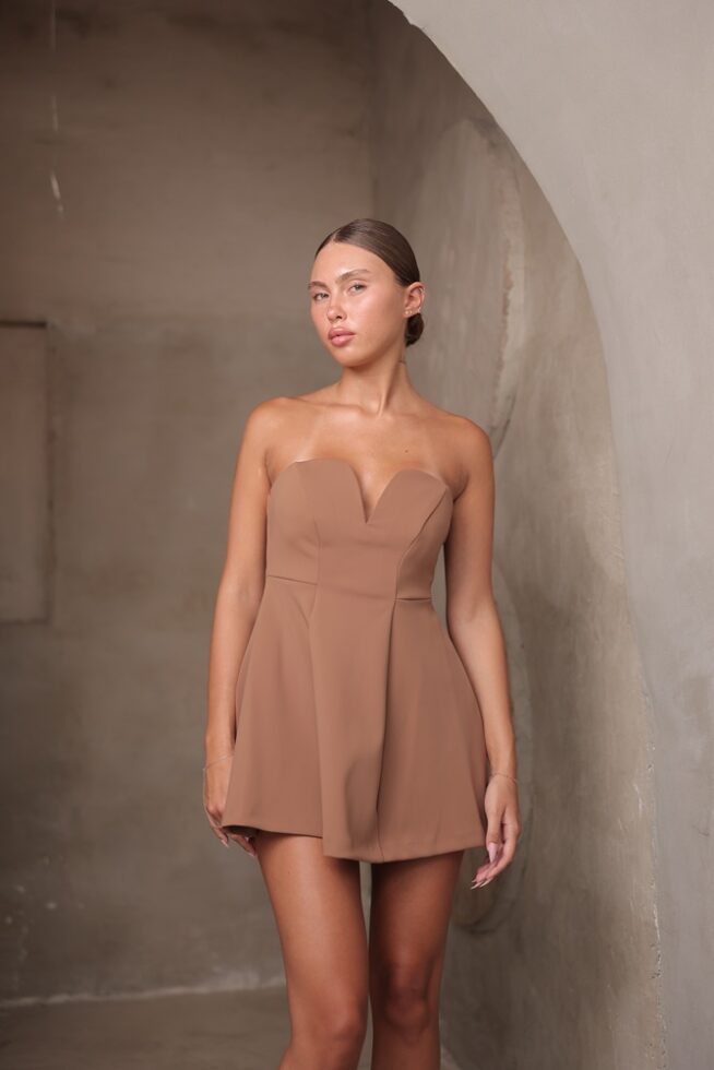 שמלת ערב מיני סאן חום 2