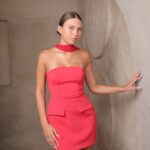 שמלת ערב מיני קרלו אדום 1 שמלת ערב מיני קרלו אדום 1