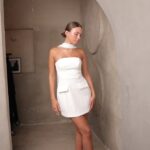 שמלת ערב מיני קרלו לבן 1 שמלת ערב מיני קרלו לבן 1