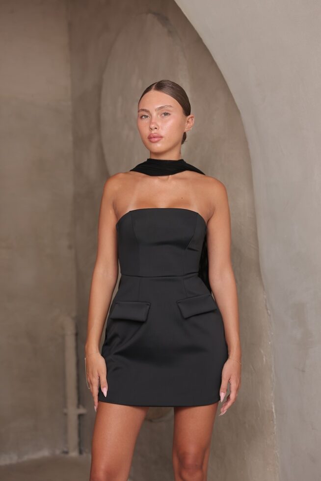 שמלת ערב מיני קרלו שחור 3
