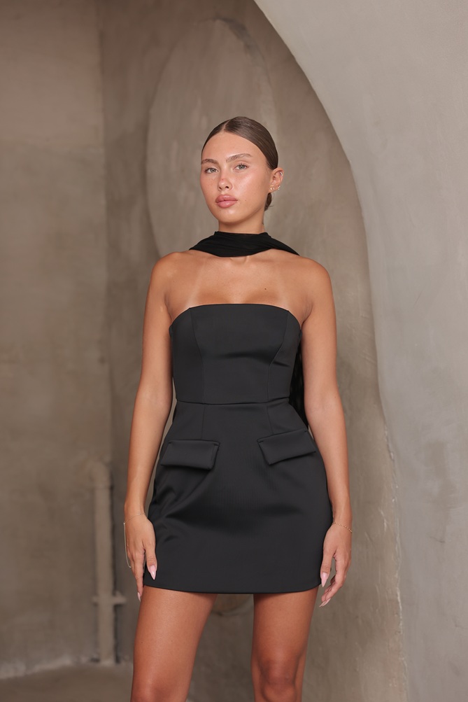 שמלת ערב מיני קרלו שחור 3