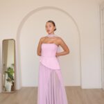 שמלת ערב מקסי אקווה ורוד