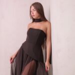 שמלת ערב מקסי אקווה חום 3 שמלת ערב מקסי אקווה חום 3