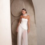 שמלת ערב מקסי אקווה לבן 2