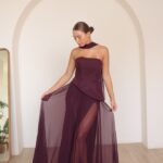 שמלת ערב מקסי אקווה סגול חציל 3