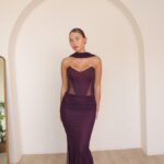 שמלת ערב מקסי טיי בורדו 2 שמלת ערב מקסי טיי בורדו 2