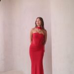 שמלת ערב מקסי ליס אדום 1 שמלת ערב מקסי ליס אדום 1