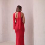 שמלת ערב מקסי ליס אדום שמלת ערב מקסי ליס אדום