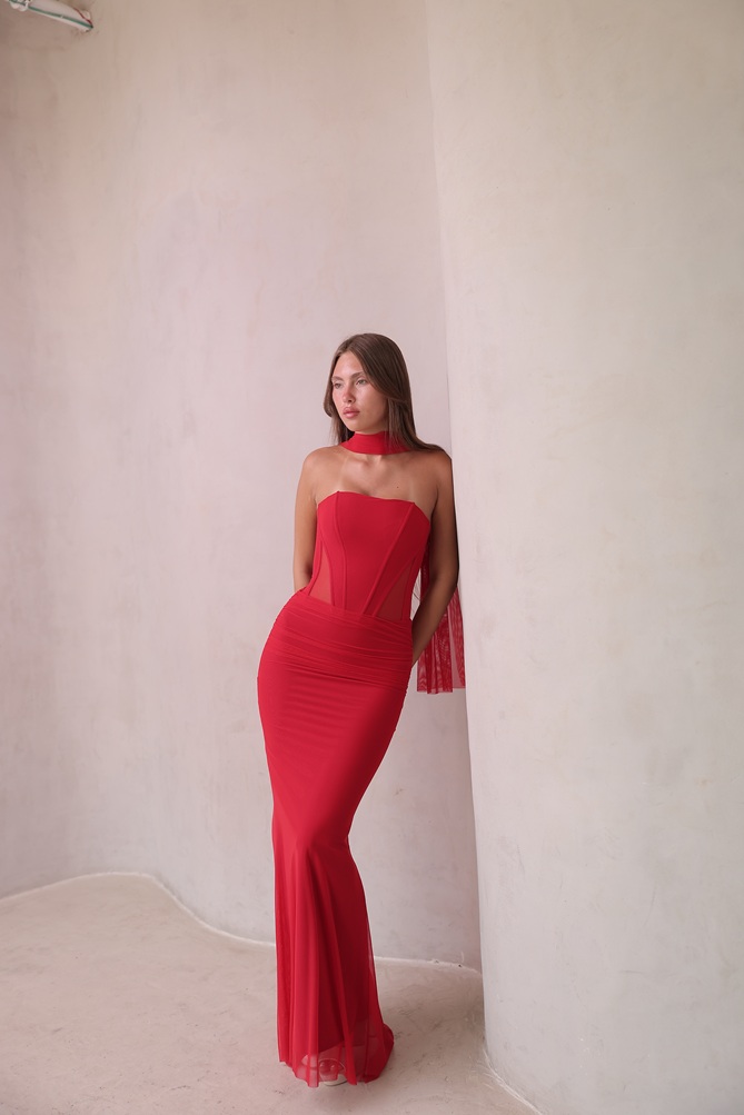 שמלת ערב מקסי ליס אדום 5 שמלת ערב מקסי ליס אדום 5
