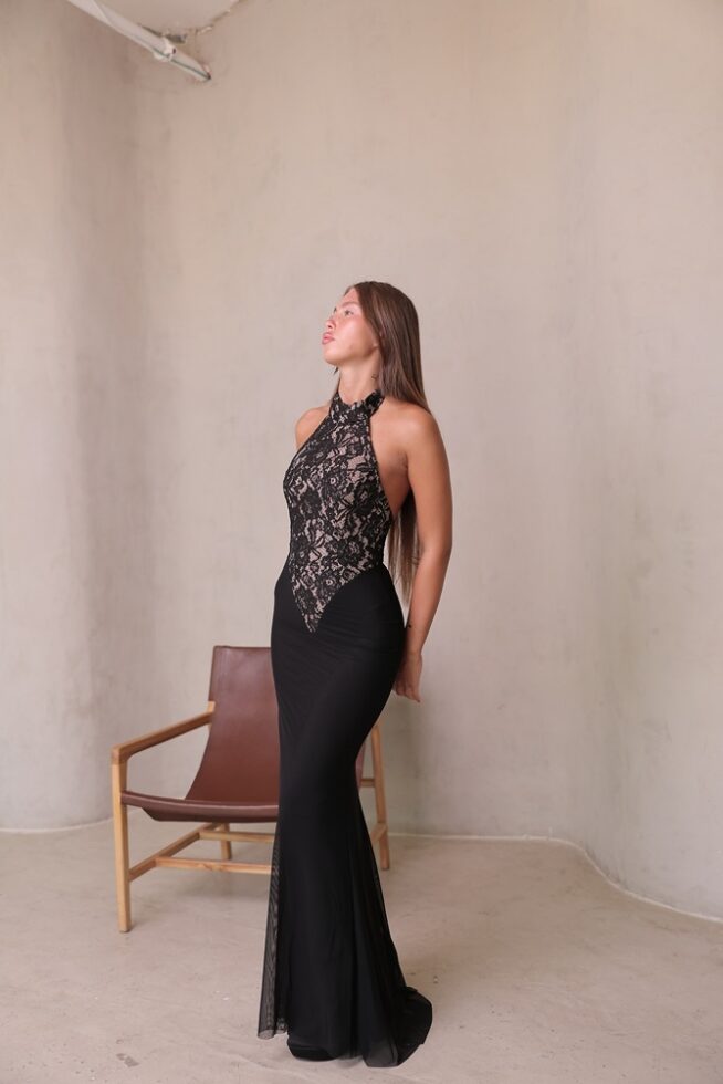 שמלת ערב מקסי סופיה שחור גוף 2 שמלת ערב מקסי סופיה שחור גוף 2