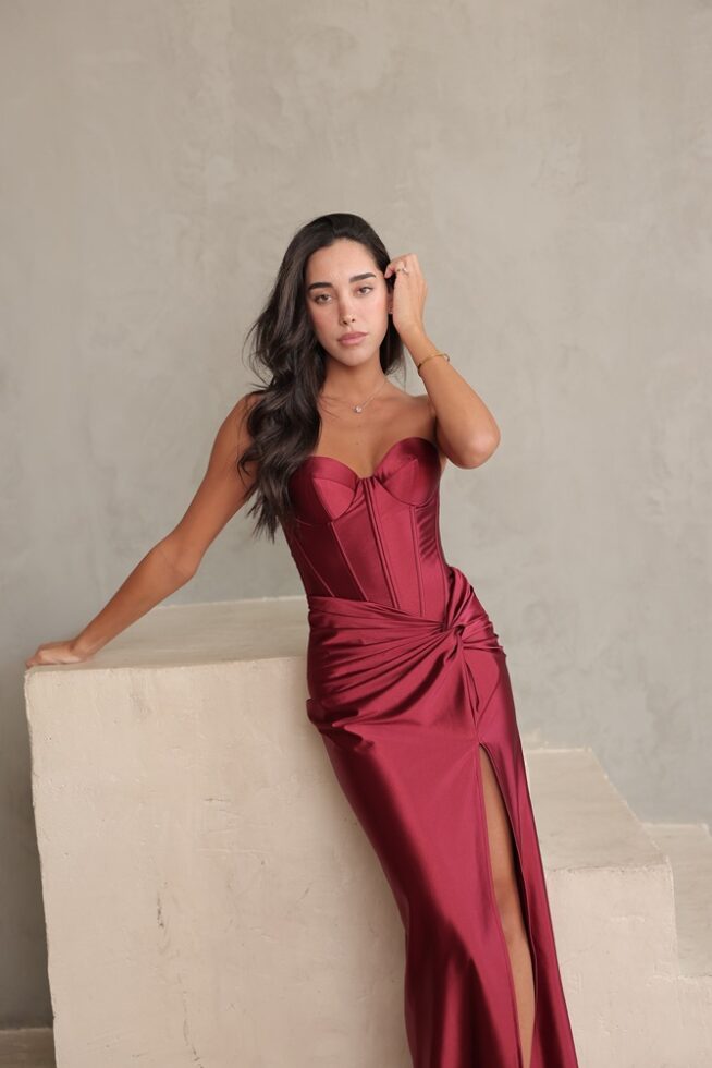 שמלת ערב מקסי עימנואל בורדו2