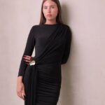 שמלת ערב מקסי צנועה מילה שחור 3