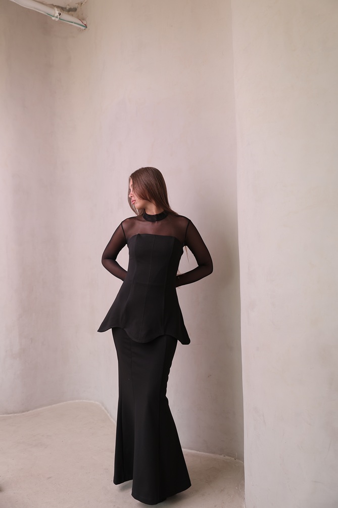 שמלת ערב מקסי צנועה סקאר 5