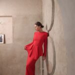 שמלת ערב מקסי צנועה תמרה אדום