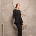 שמלת ערב מקסי צנועה תמרה שחור 1