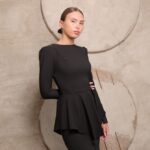 שמלת ערב מקסי צנועה תמרה שחור