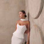 שמלת ערב מקסי ריסל לבן