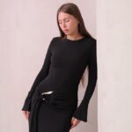 שמלת ערב צנועה לורין שחור 2