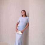 שמלת ערב צנועה פלור תכלת1