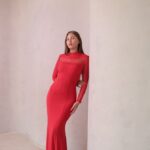 שמלת ערב צנועה רייב אדום 3