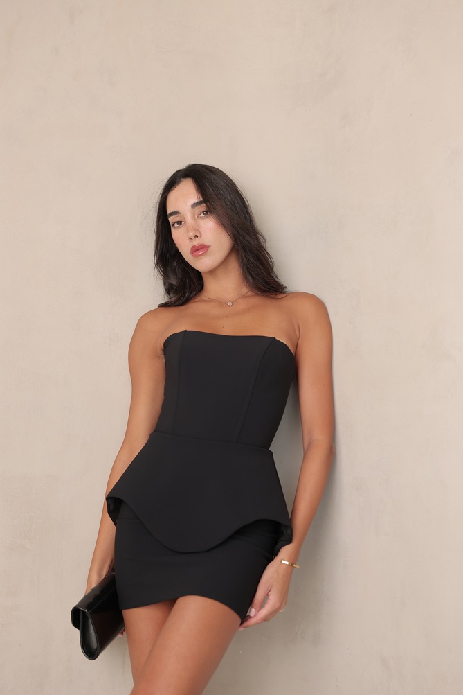 שמלת ערב מיני בל שחור4