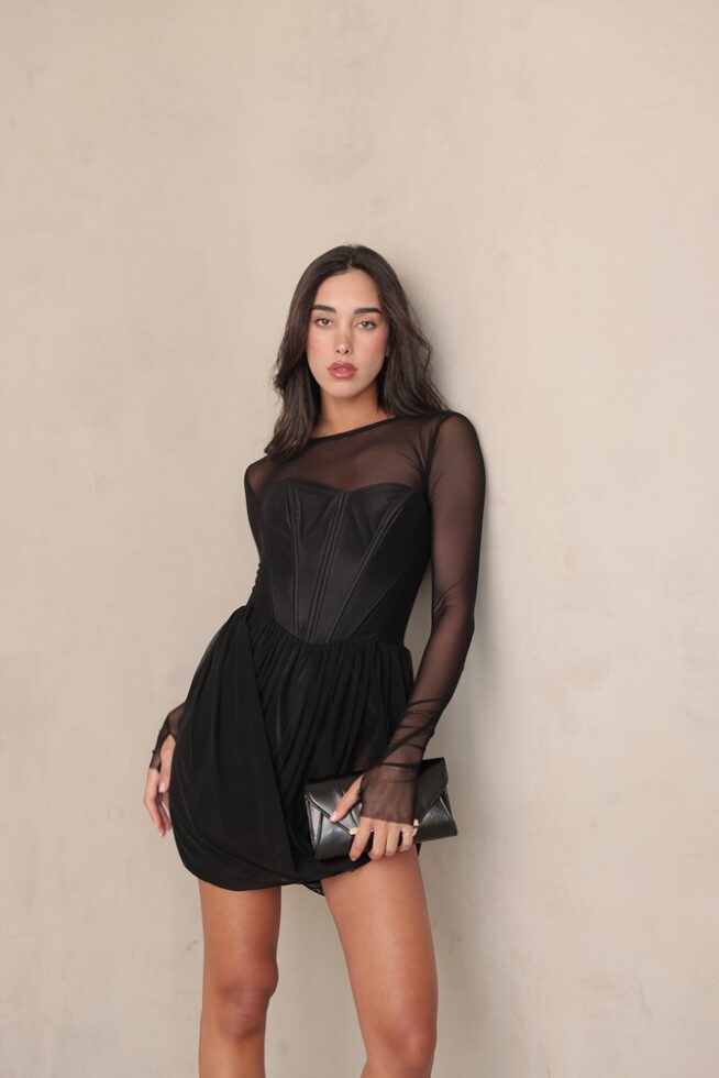 שמלת ערב מיני נוימן שחור 3