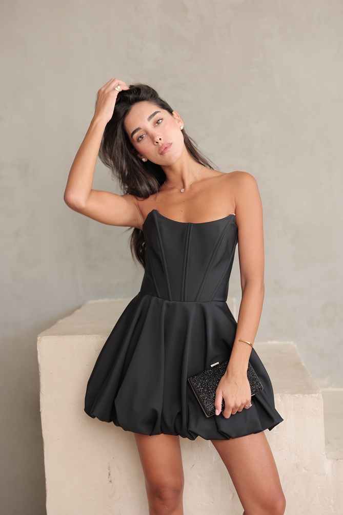 שמלת ערב מיני שוגר שחור 2