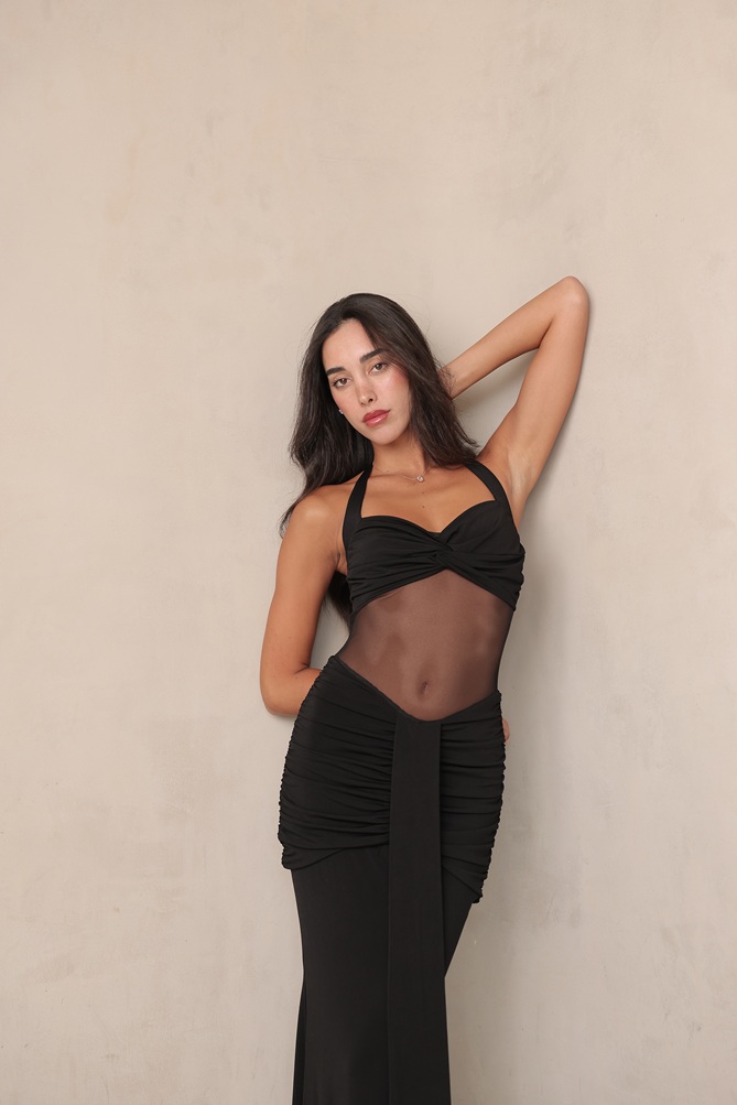 שמלת ערב מקסי מילאן שחור 1 שמלת ערב מקסי מילאן שחור 1