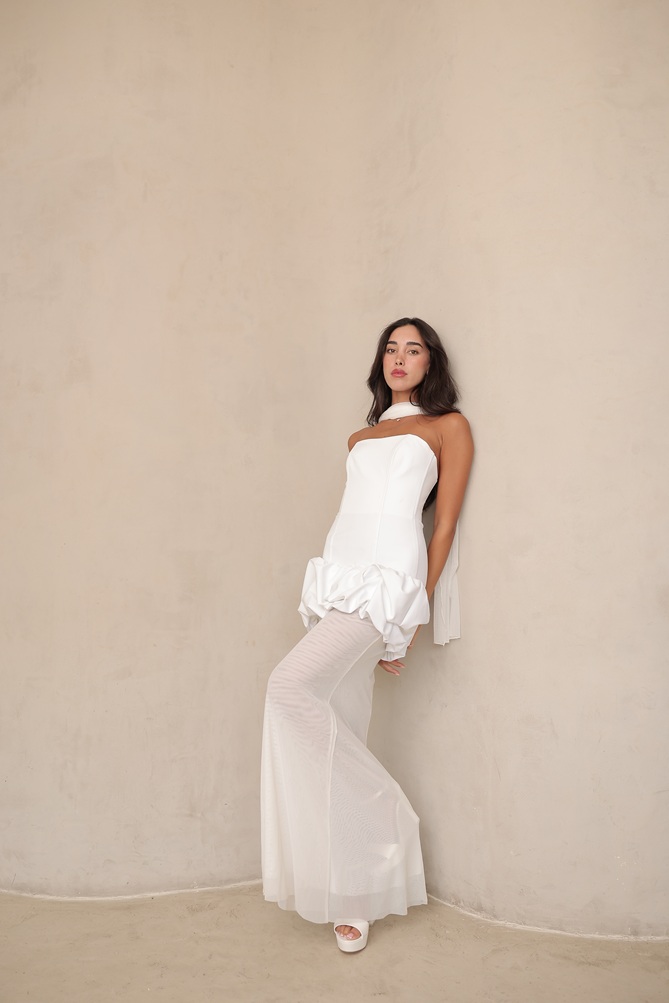 שמלת ערב מקסי תיאה לבן 1