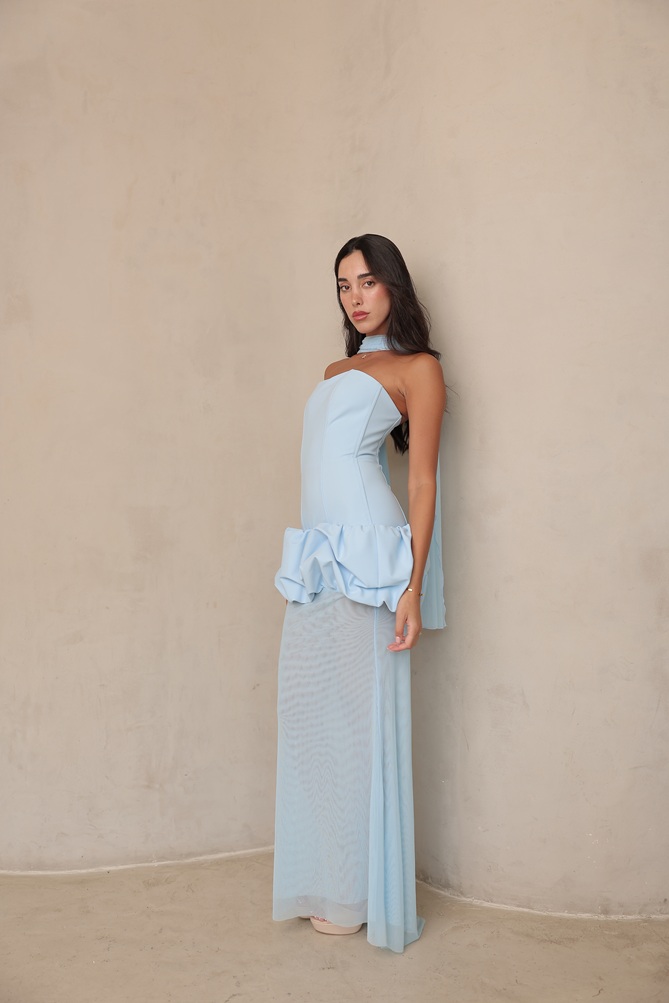 שמלת ערב מקסי תיאה תכלת 4