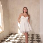 שמלת ערב מיני גרייס לבן לבן