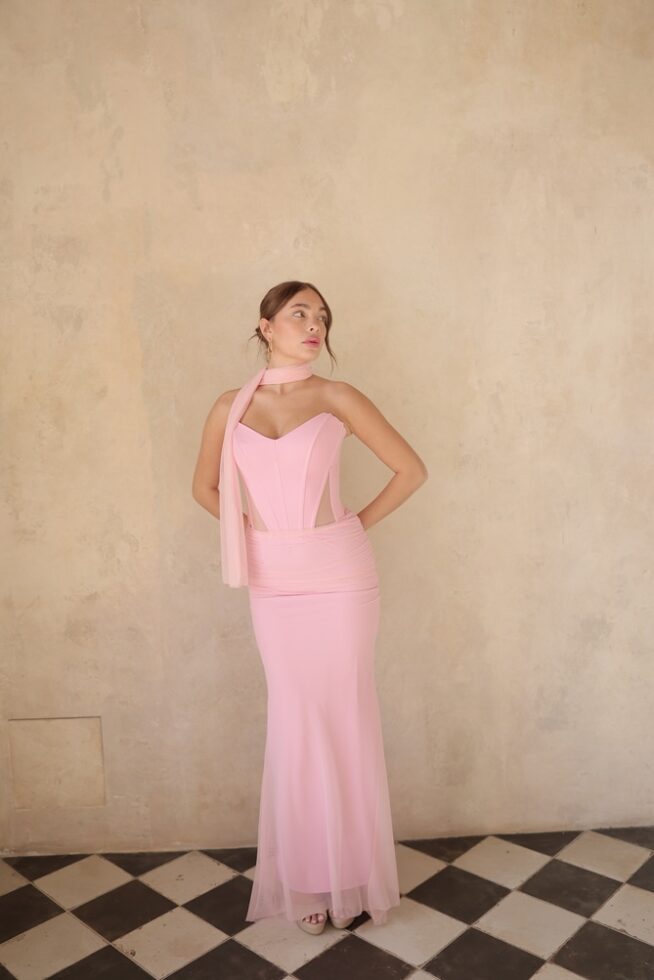 שמלת ערב מקס טיי ורוד