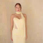 שמלת ערב מקס טיי צהוב בננה 1