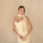 שמלת ערב מקס טיי צהוב בננה 2