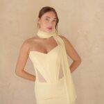 שמלת ערב מקס טיי צהוב בננה 4