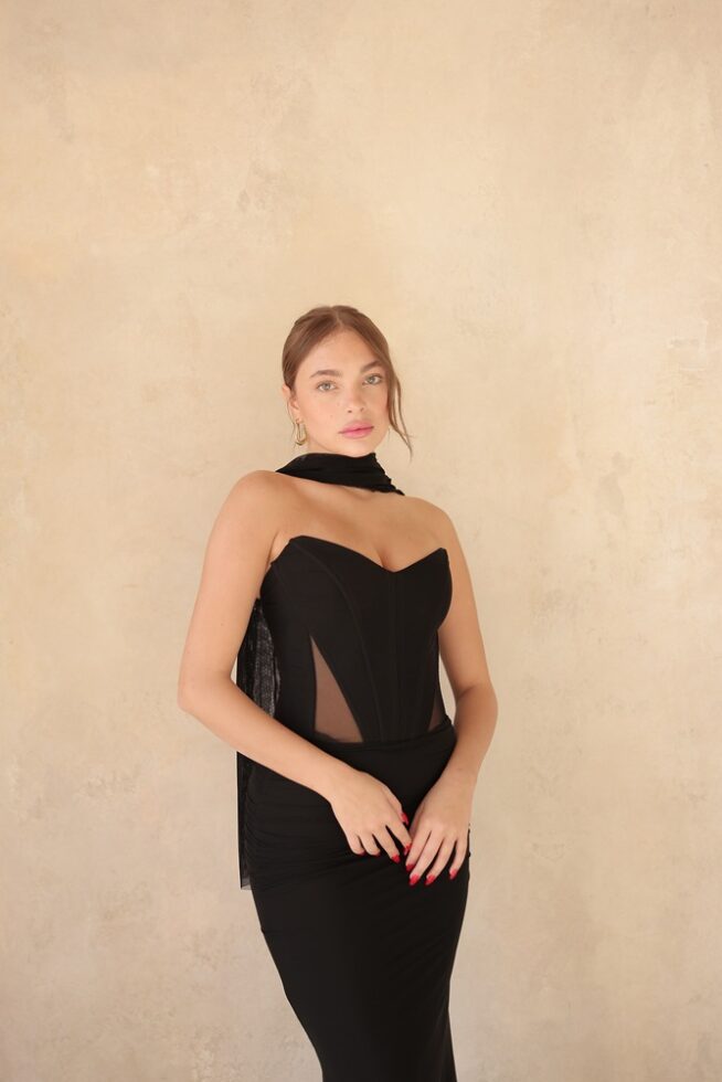 שמלת ערב מקס טיי שחור 1