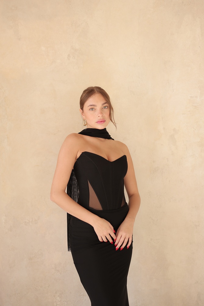 שמלת ערב מקס טיי שחור 1