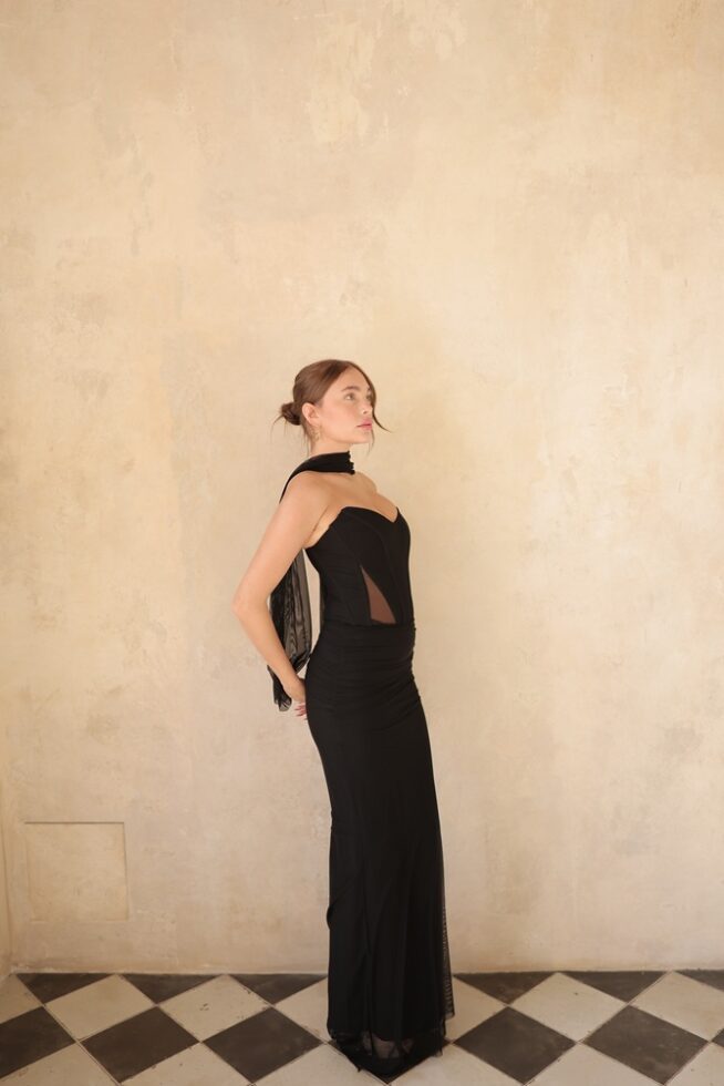 שמלת ערב מקס טיי שחור 4