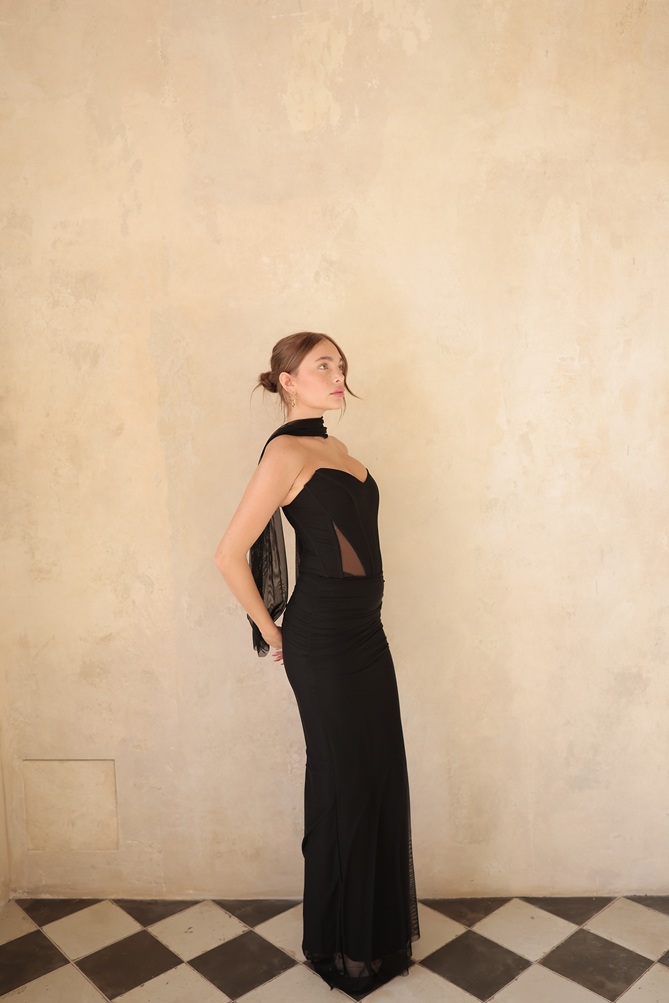 שמלת ערב מקס טיי שחור 4