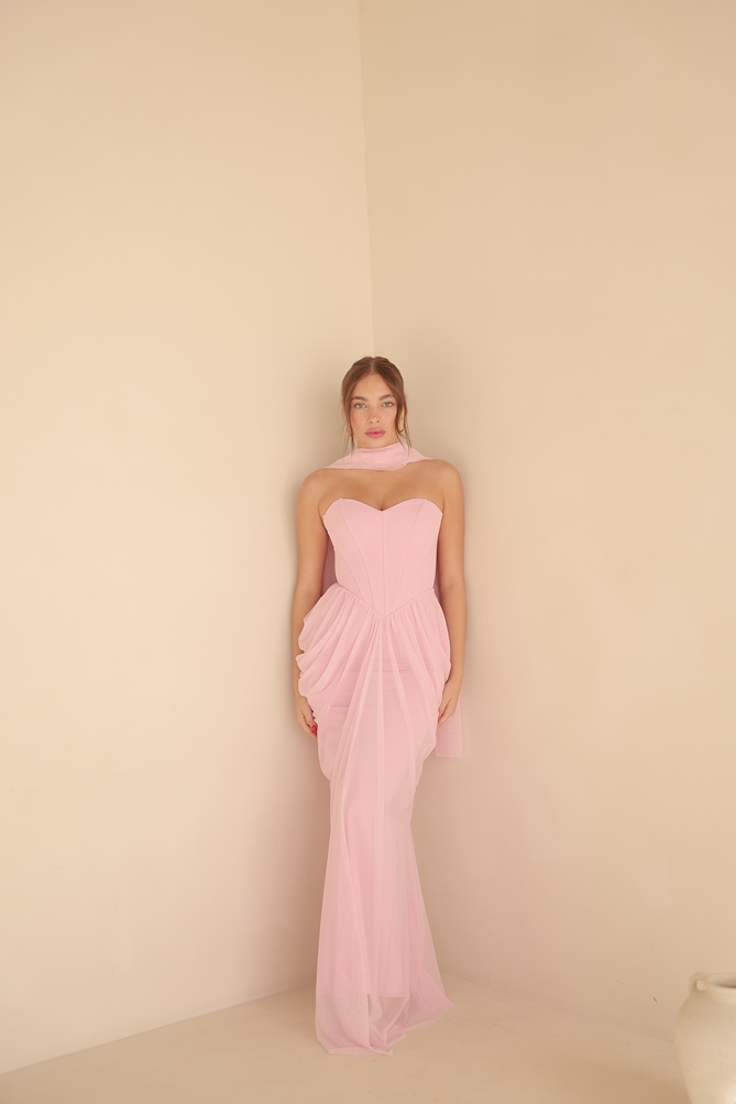 שמלת ערב מקסי אינפינטי ורוד 4 שמלת ערב מקסי אינפינטי ורוד 4