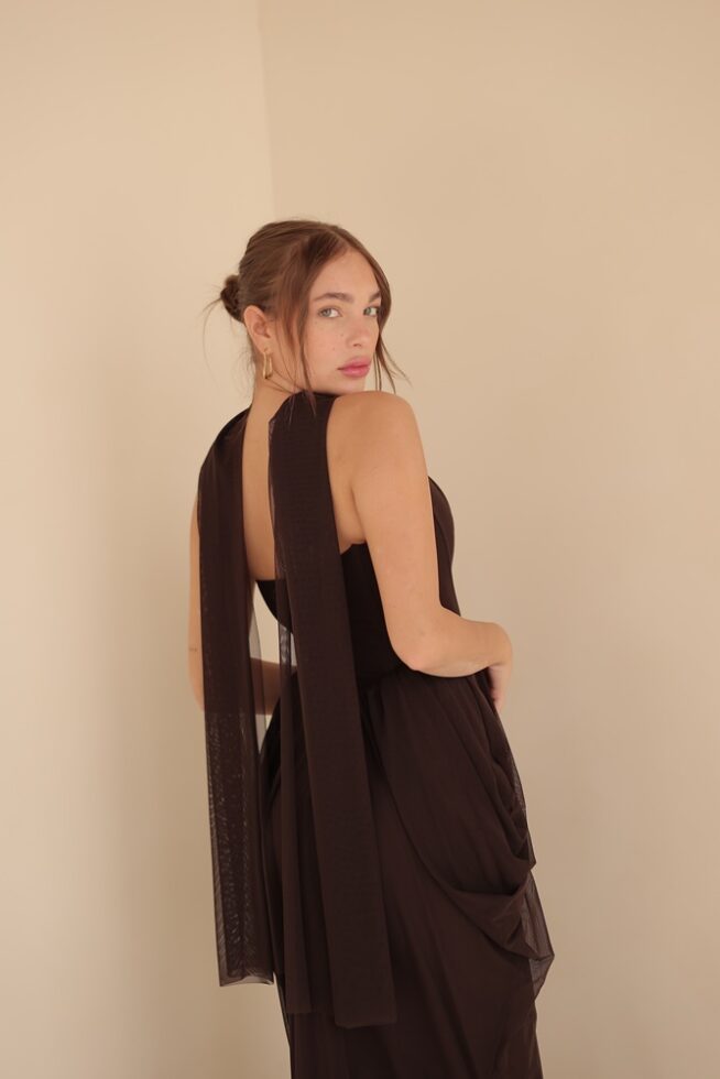 שמלת ערב מקסי אינפינטי חום 3