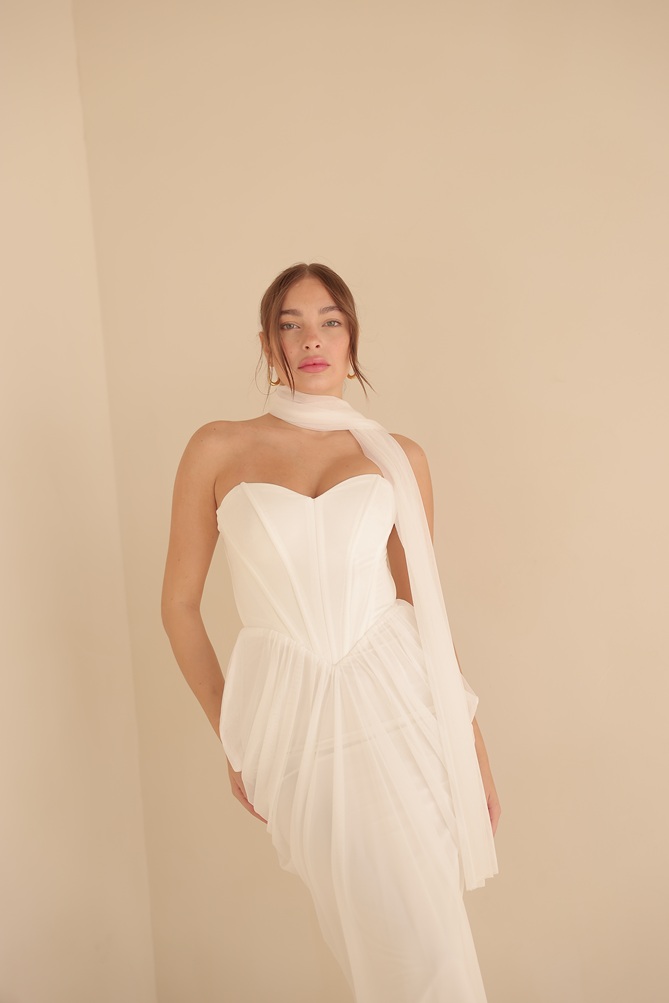 שמלת ערב מקסי אינפינטי לבן 1