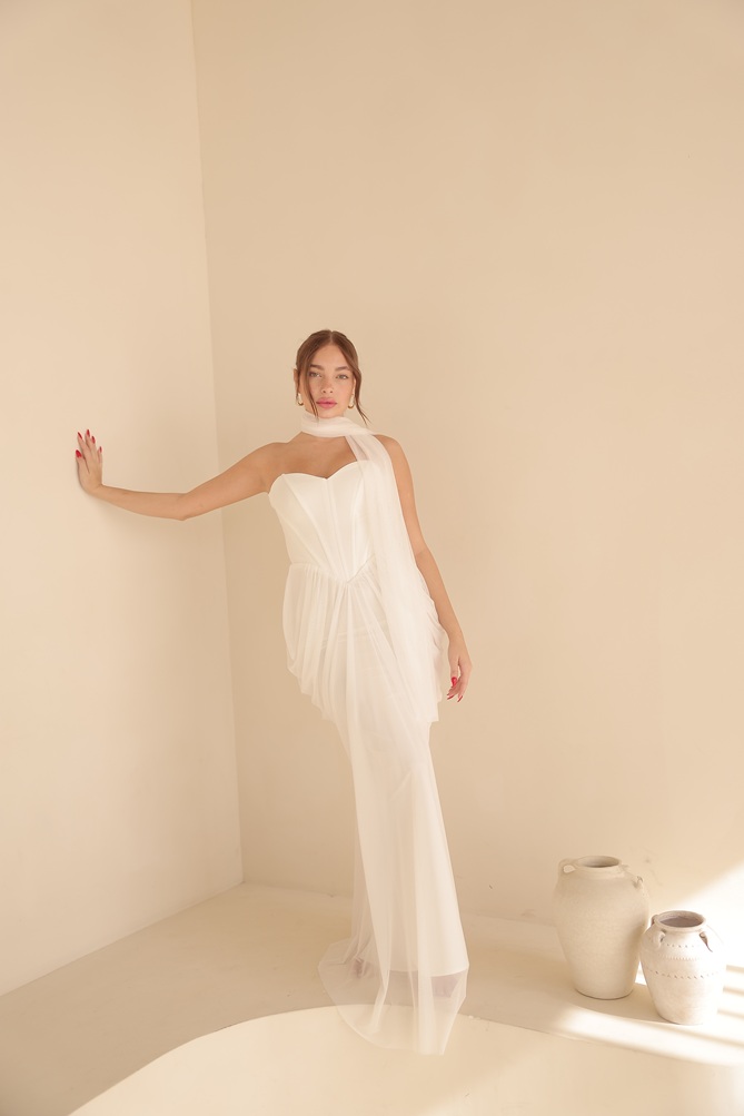 שמלת ערב מקסי אינפינטי לבן