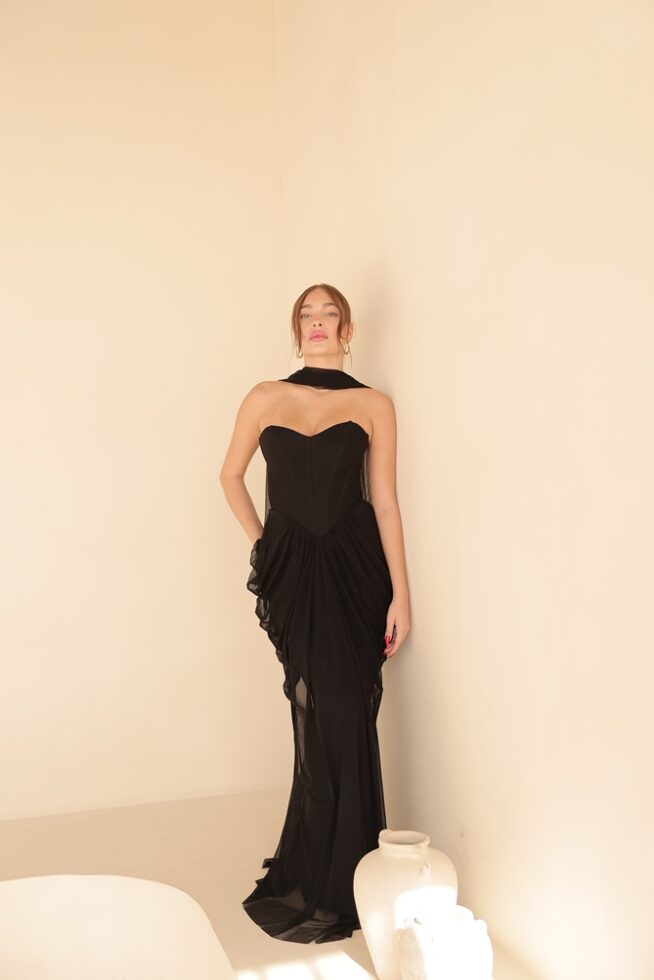 שמלת ערב מקסי אינפינטי שחור