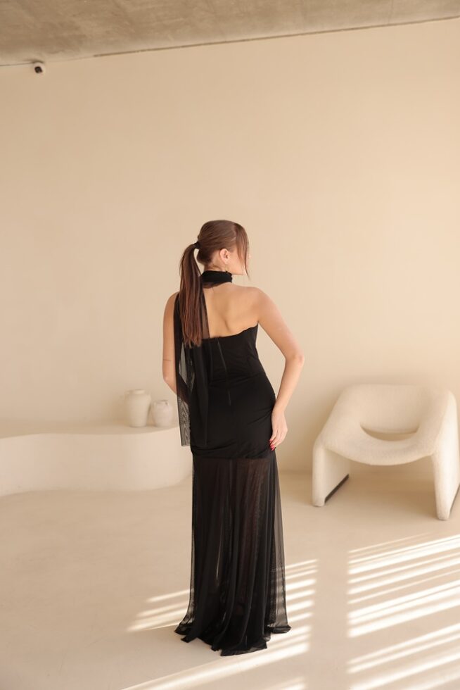 שמלת ערב מקסי אמרה שחור 1