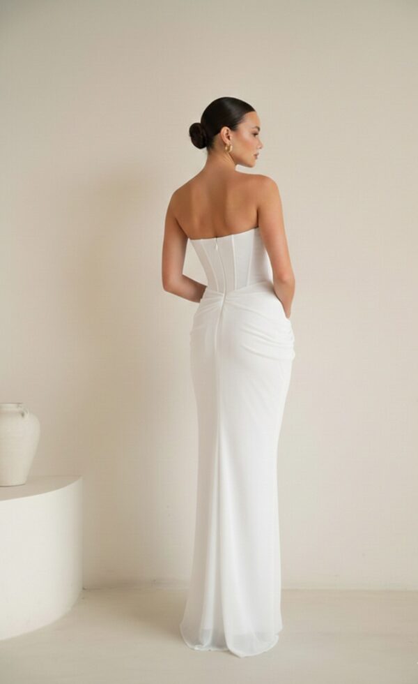 שמלת ערב מקסי נאורה לבן 1