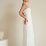 שמלת ערב מקסי נאורה לבן שמלת ערב מקסי נאורה לבן