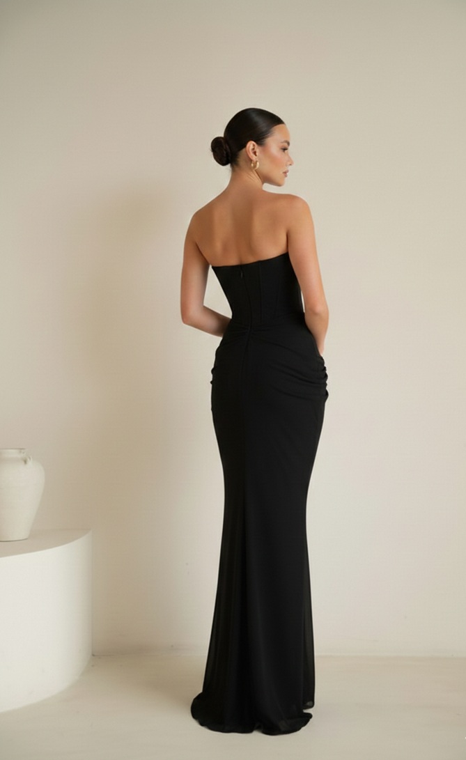 שמלת ערב מקסי נאורה שחור 1